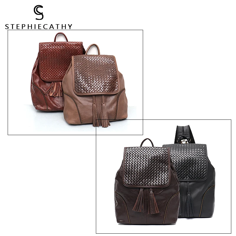 SC итальянские кожаные винтажные рюкзаки для женщин повседневные сумки на плечо с