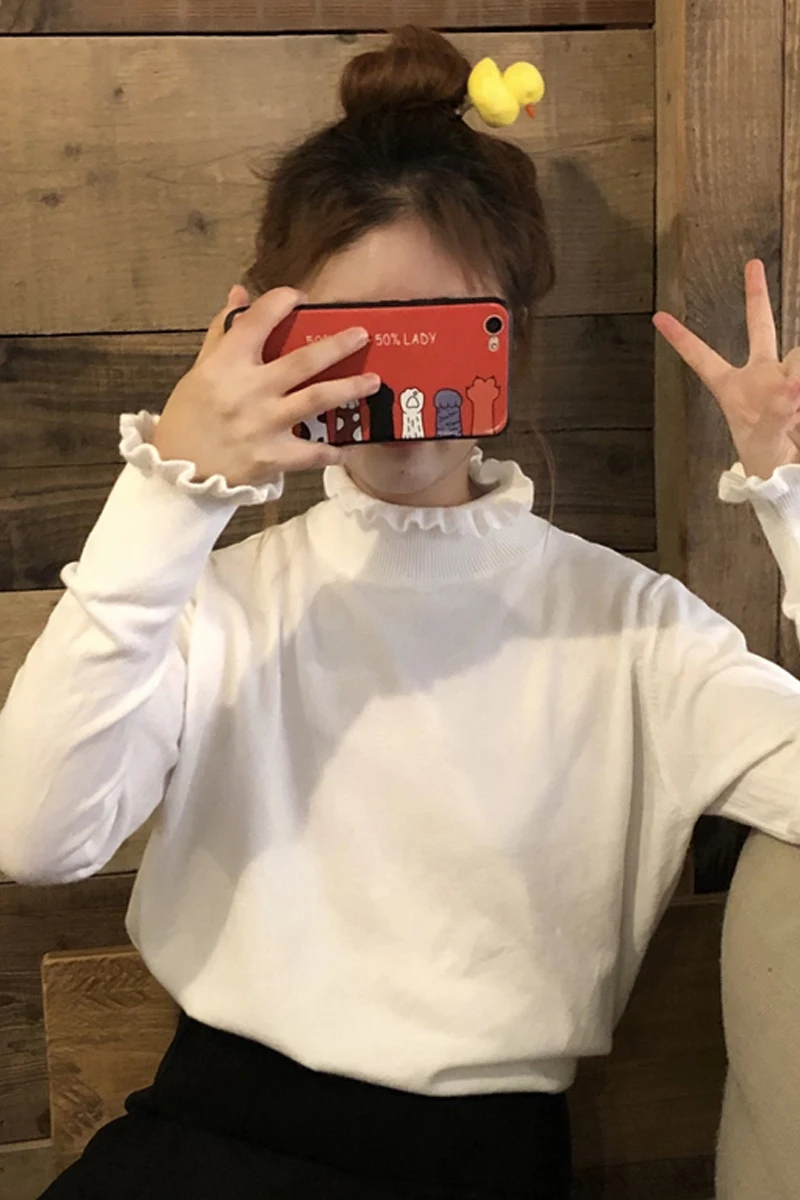 

Turtleneck sweater women's autumn and winter new student loose sweater outer wear bottoming shirt autumn long-sleeved shirt