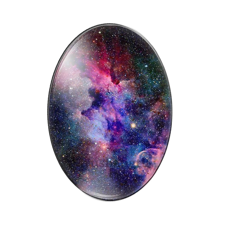 Beautiful starry sky graphics colourful 10pcs mixed 13x18mm/18x25mm/30x40mm Oval photo glass cabochon flat back Making findings | Украшения
