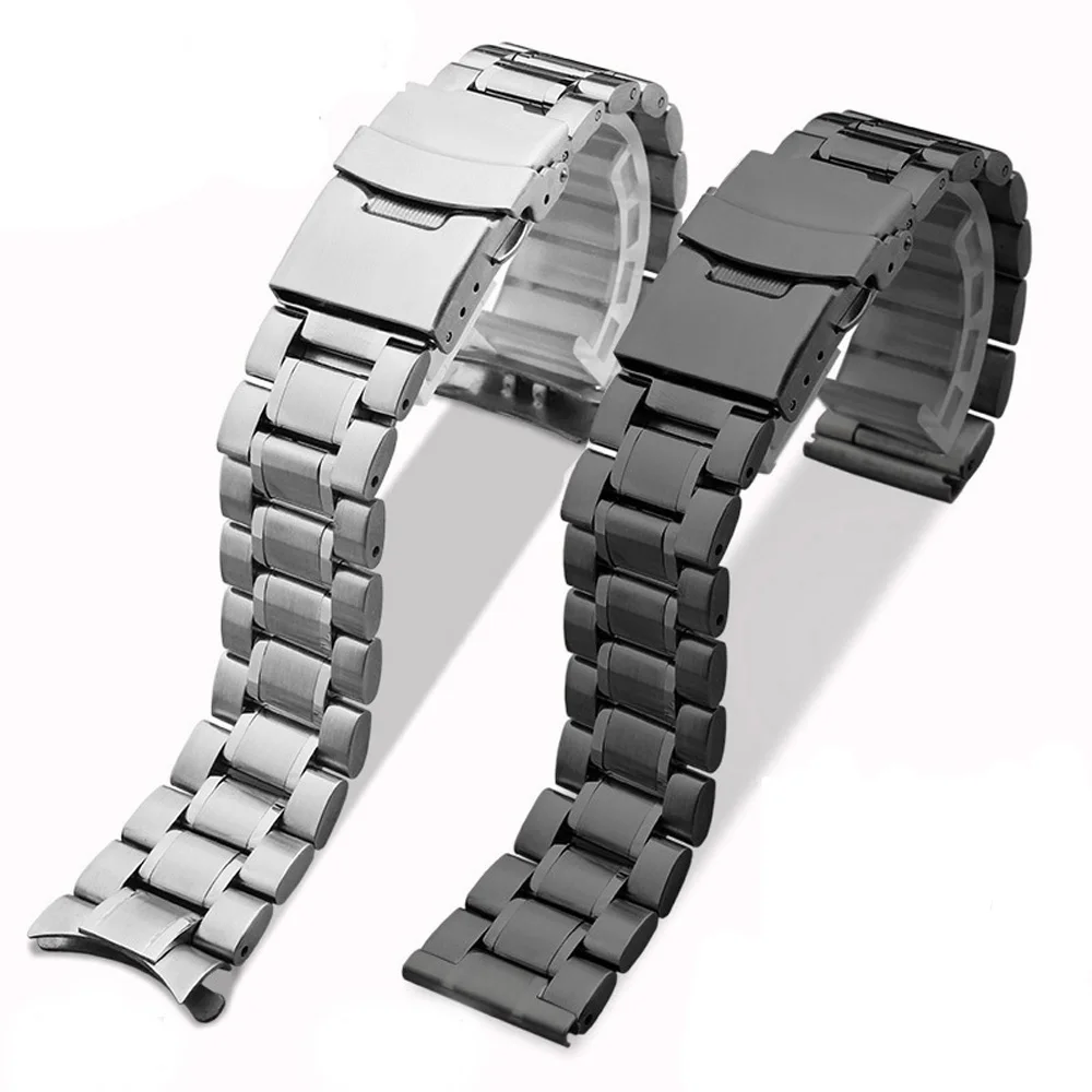 Ремешок из нержавеющей стали для часов Tissot Anima Citizen Seiko изогнутый браслет 18 мм 20 22 24