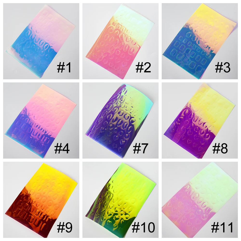 11 листов японских наклеек для ногтей с изображением льда и Авроры наклейки не