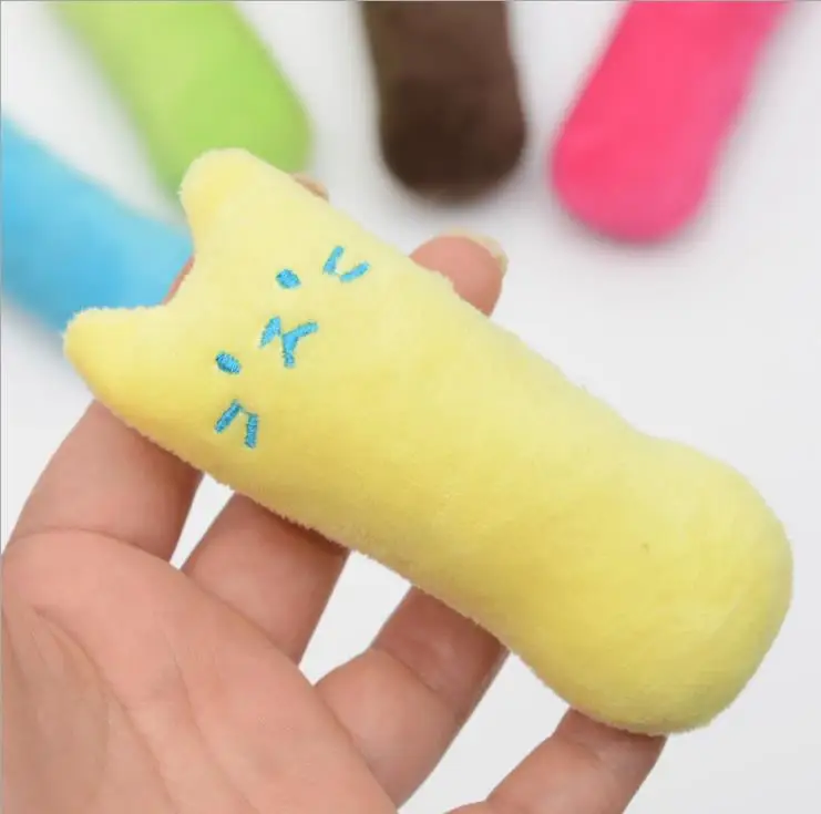 Cat bite resistant plush toys Funny Interactive Teeth Grinding Catnip Toys Claws Thumb Bite mint For Cats | Дом и сад
