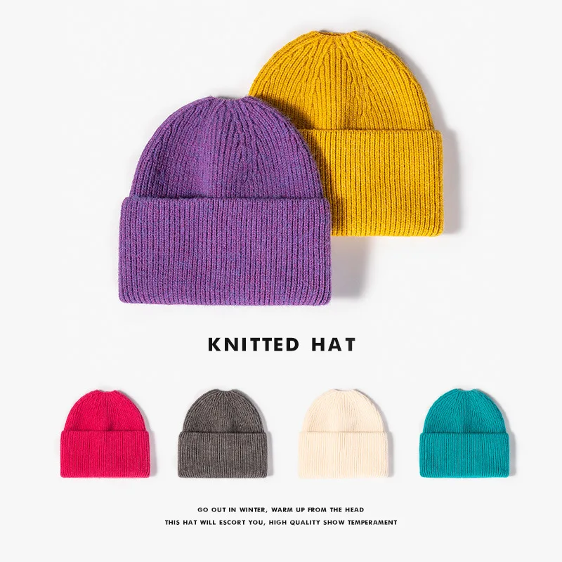 

Unique Winter Hats for Women Ponytail Hat Pure Color Knit Beanie Female Bonnets High Messy Bun Ponytail cap for Women