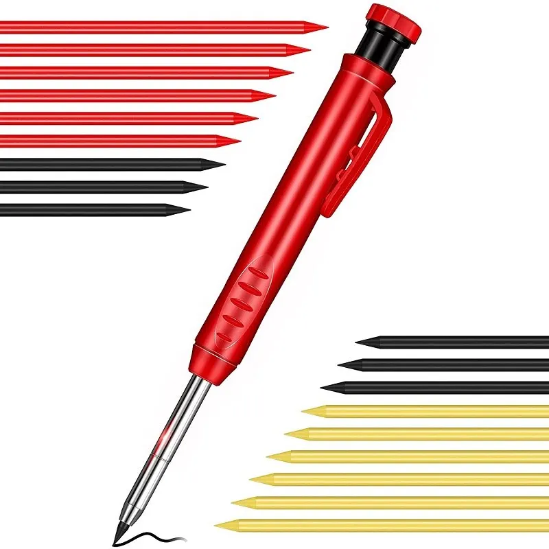 

Deep Hole Mechanical Pencil Long Nib Professional Woodworking Carpenter Auxiliary Pen Built-in Sharpener for Deep Hole Tools