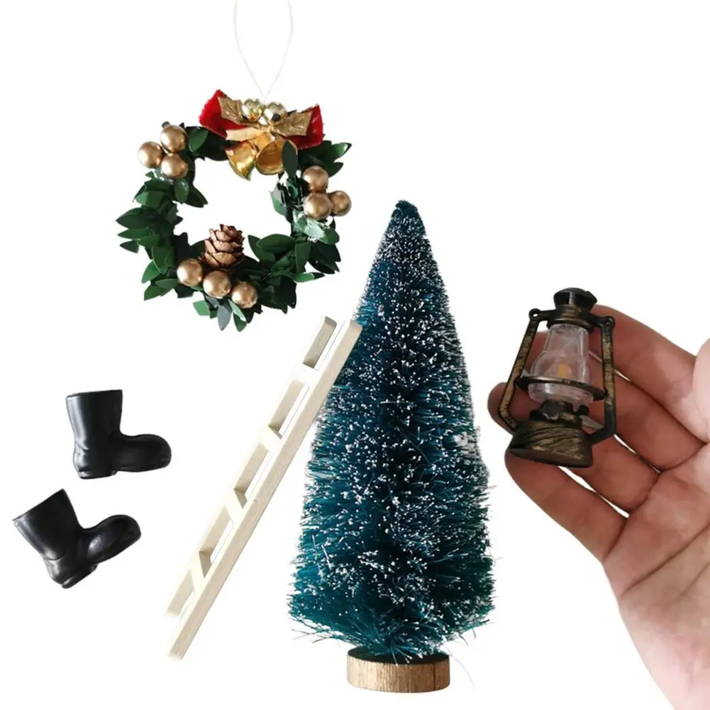 1 Набор рождественских аксессуаров для кукольного домика венок сделай сам