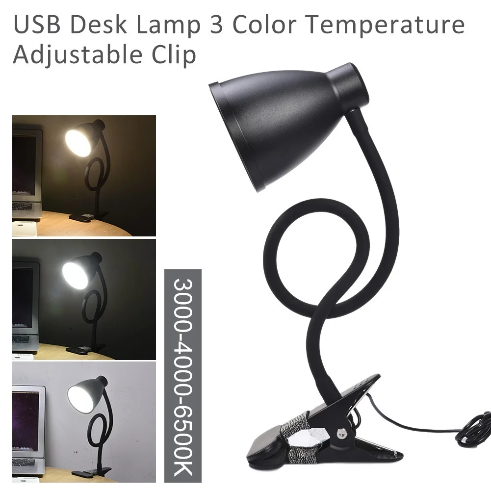 Настольная USB-лампа с регулируемой температурой светильник для чтения клипсой