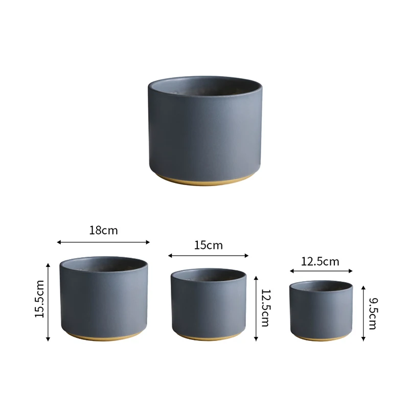 

Nordic Ceramic Large Flower Pots Gold Tracing White Black Vase Green Radish Spider Plant Tiger Skin Succulent Flower pot Simple