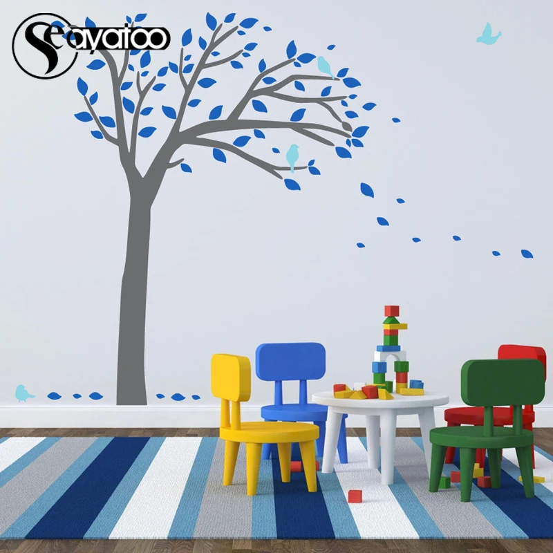 

Large Tree Leaves Birds Vinyl Wall Sticker Decal Stickers Bedroom Living Room Kids Room 160x198cm