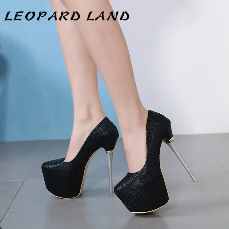 Женские леопардовые туфли с круглым носком на очень высоком каблуке-шпильке