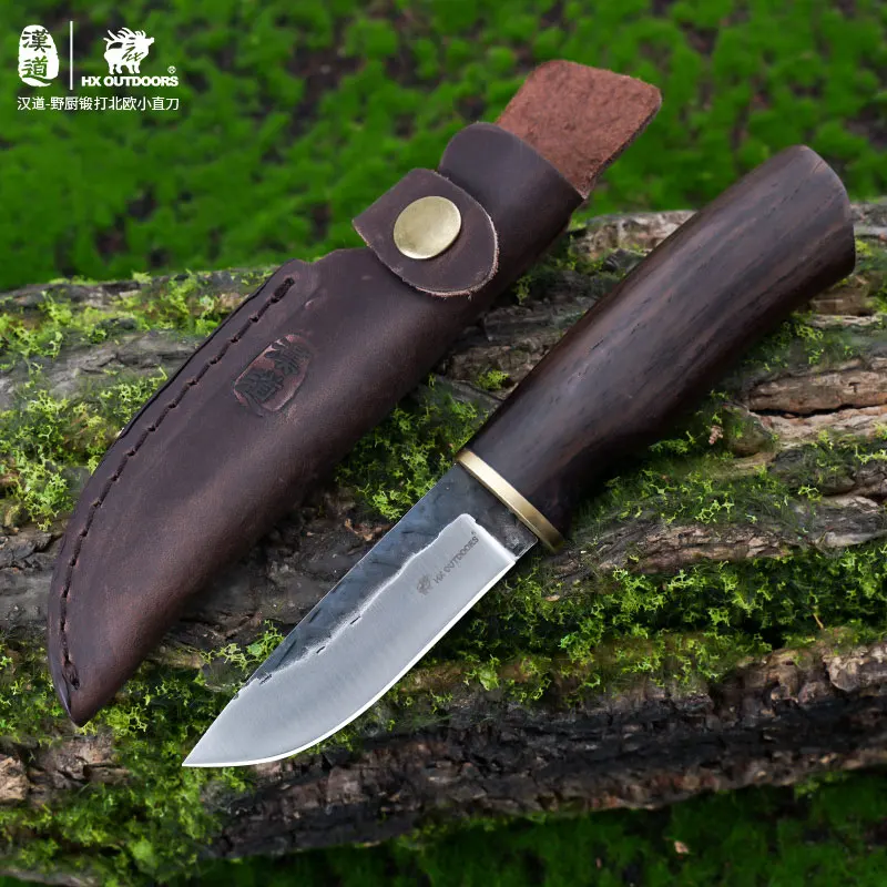 Охотничий нож Ручная ковка фиксированное лезвие из высокоуглеродистой стали