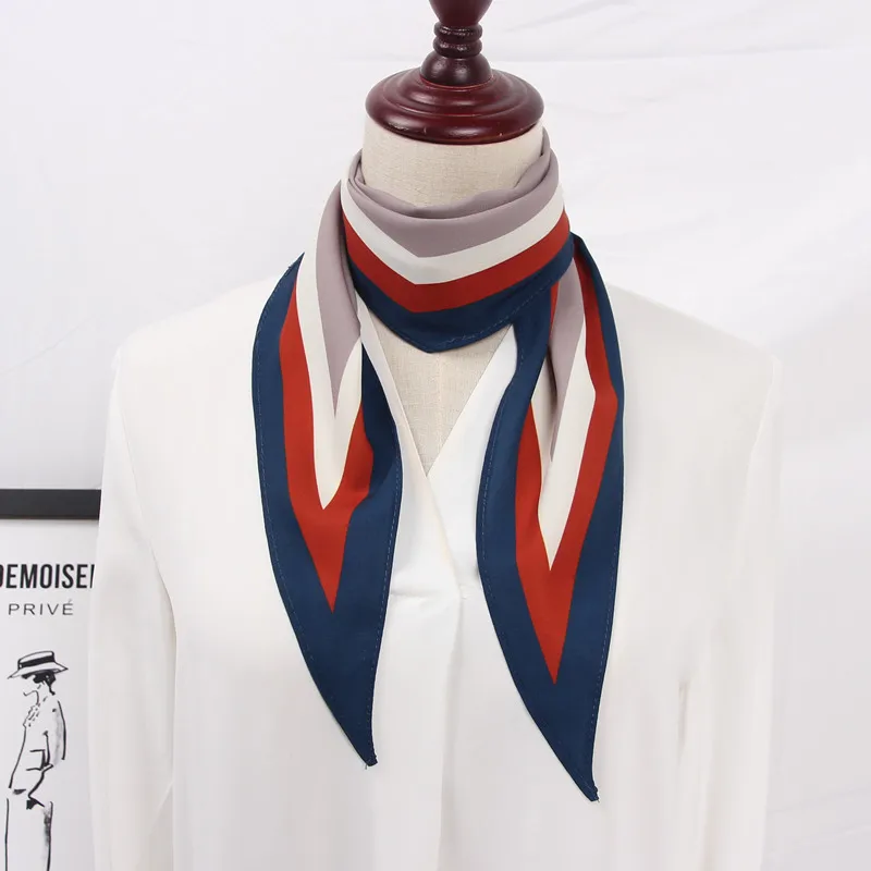 Дизайнерские новые Полосатые стильные и шикарные маленькие длинные шарфы со