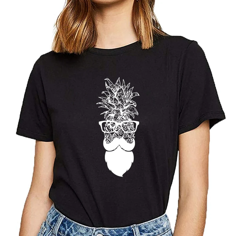 

Топы, футболка, женские хипстерские трендовые летние короткие женские футболки в стиле Харадзюку с ананасами