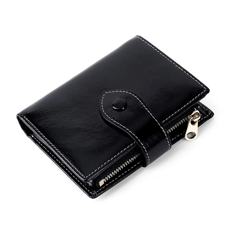 

Genuine LeatherWallet Women Retro Coin Purse Short Korean Style Multi-Function wallets for women luxury designer wallets wallet