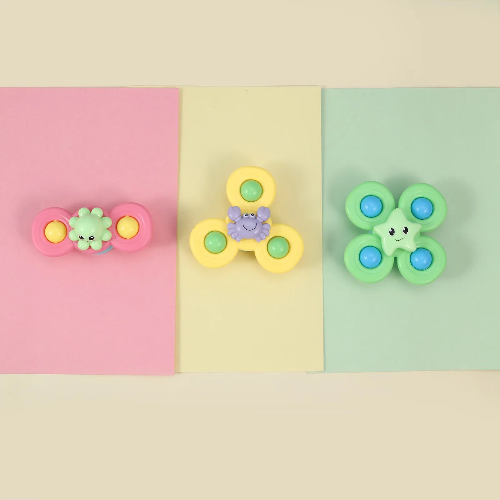 

3pcs Rotating Toys Baby Spinning Top Baby Montessori Educational ToyKawaii Cartoon Octopus Fidget ToyRotate It Antistress