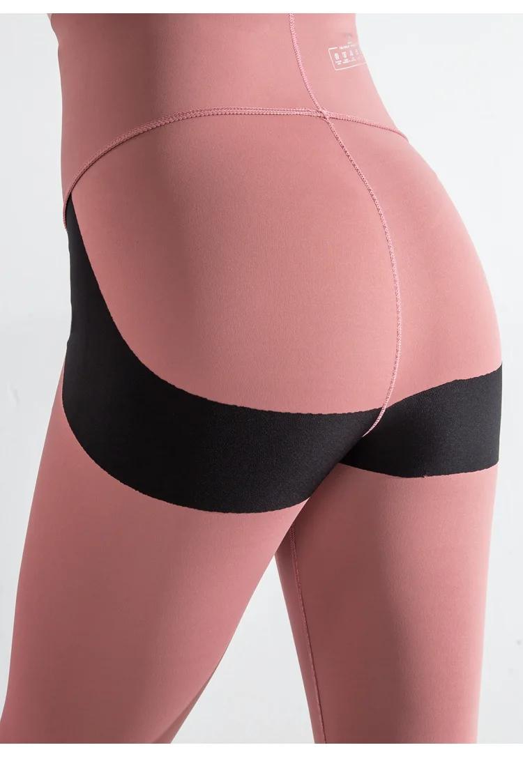 

New Arrival High Elastic Hips Up Yoga Pants High Waist Solid Color Running Trousers Close-Fitting Stretchy Fitness Tights