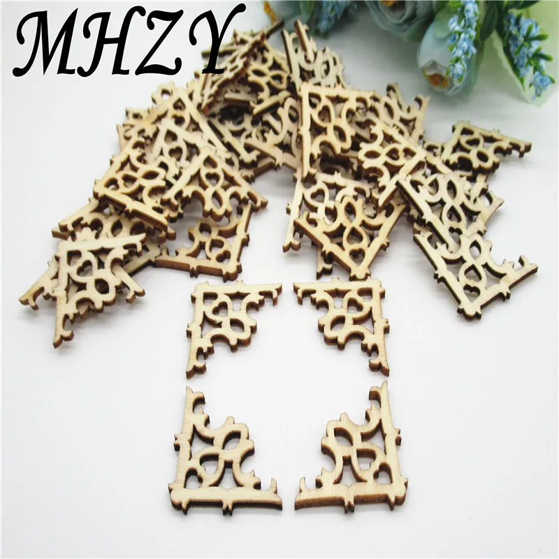 20/50шт 30мм натуральная вырезанная кружевная фигура узора из дерева для скрапбукинга ручной работы для декора дома DIY Q27.