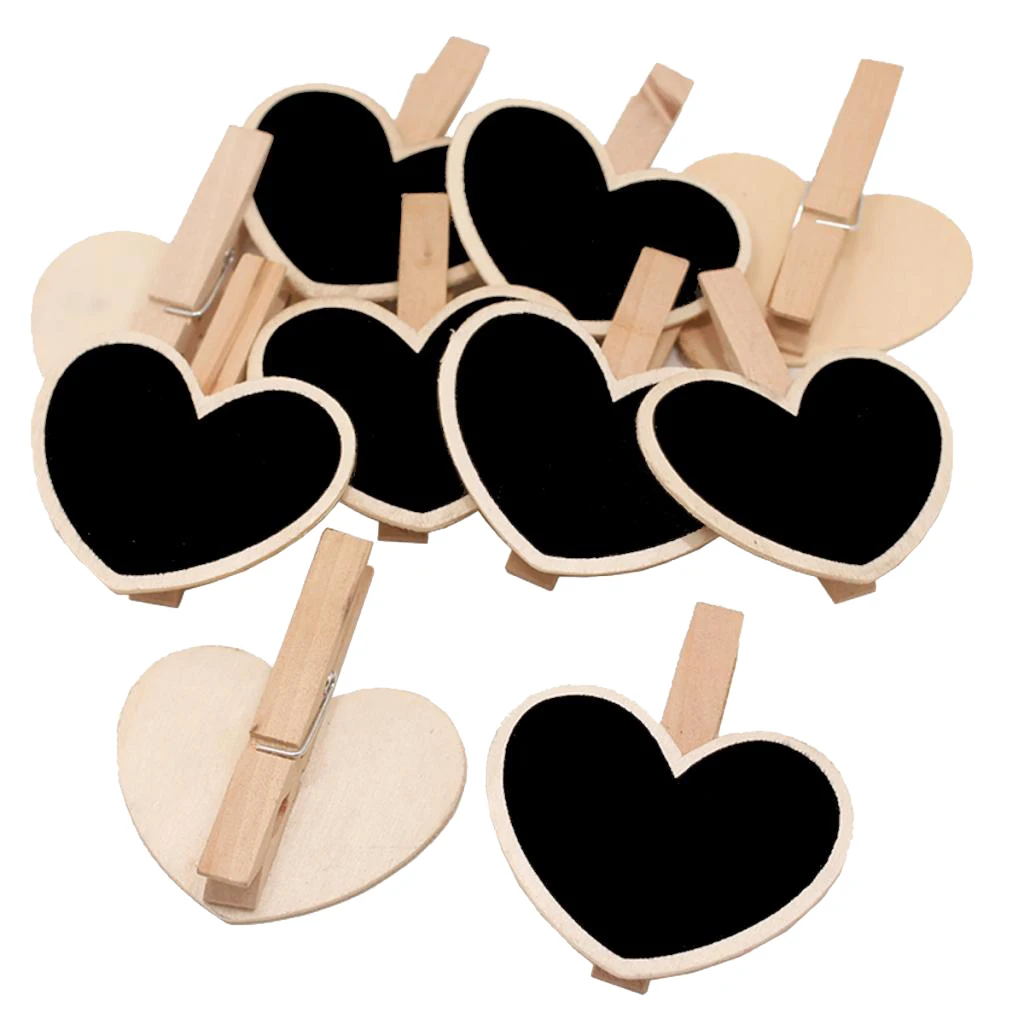 

10pcs Blackboard Wooden Hanging Chalkboard Message Birthday Decor