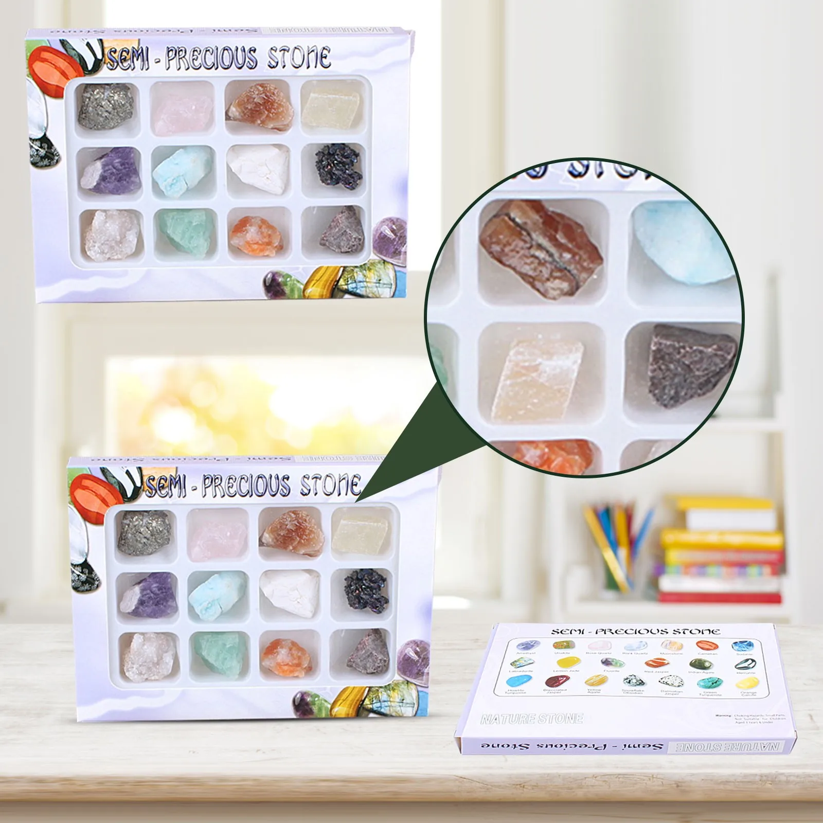 Коллекционная Подарочная коробка с натуральными кристаллами надписью &quotMerry