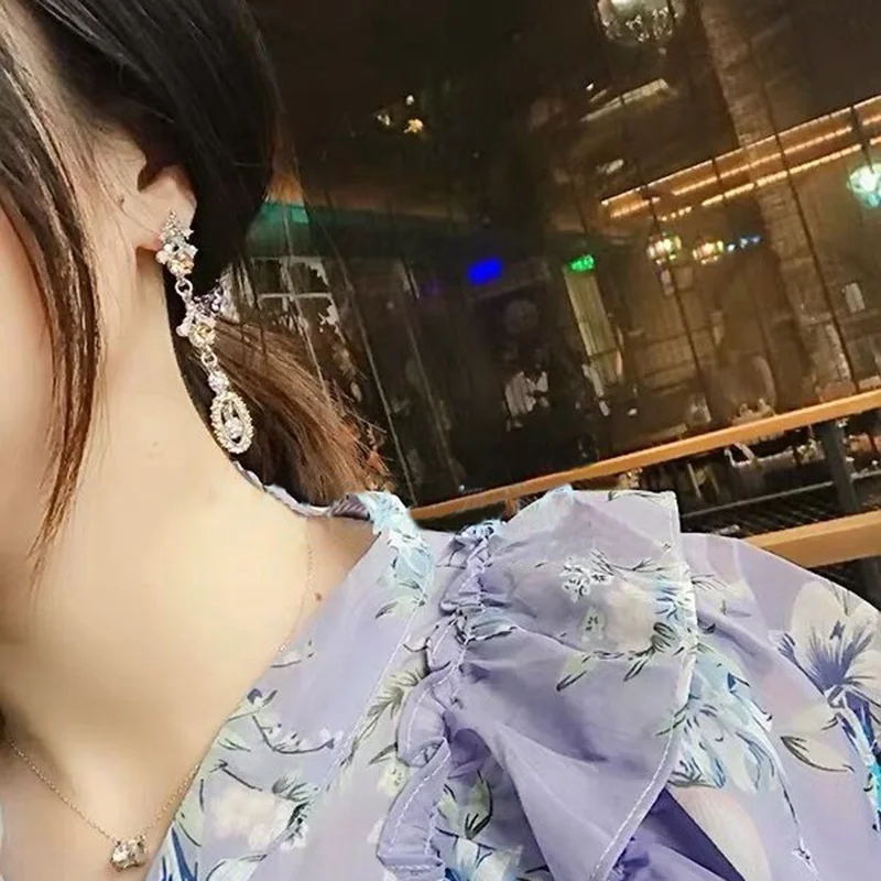MENGJIQIAO корейский новый роскошный овальной формы с украшением в виде кристаллов