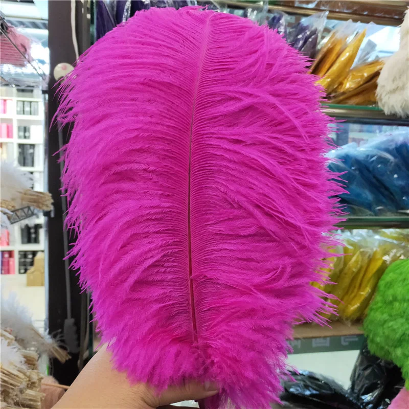 

Hot Sale 50pcs/lot Beautiful Ostrich Feather Accessories 14-16Inch/35-40cm Carnival Dancers Wedding Rose Feathers for Crafts