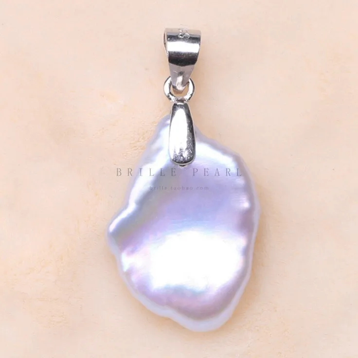 Подвеска-слайд из натурального жемчуга с пуговицами стерлингового серебра 925