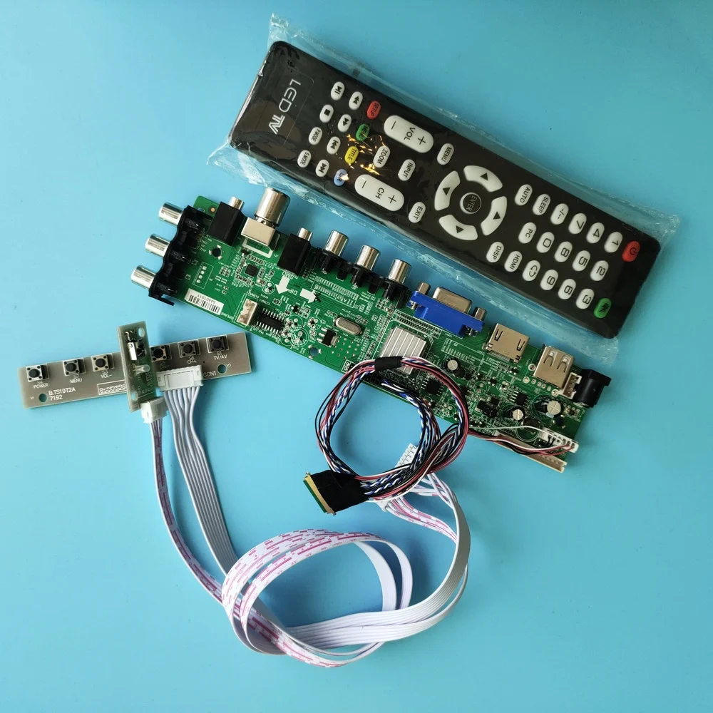 

Kit For LTN140AT20-W01/LTN140AT22-P01 HDMI AV Panel DVB-T2 LED USB VGA TV controller board Signal digital 1366X768 screen remote