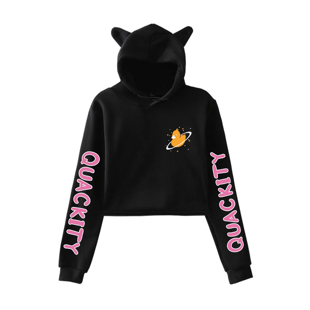 Симпатичные укороченные толстовки с принтом кошки, пуловер с длинным рукавом и капюшоном для девушек, укороченный топ, милый пикантный свободный стиль