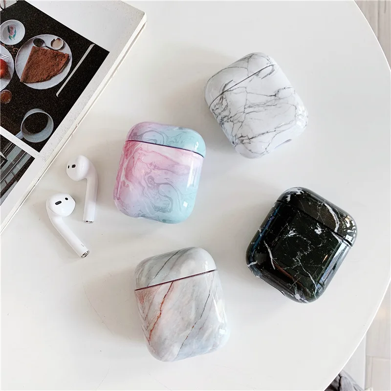 Чехол для наушников с 3D мраморным узором Airpods 2 1 Pro чехол ПК беспроводная Bluetooth