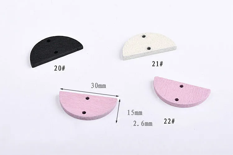 Простые крупные геометрические деревянные круглые полукруглые Двойные серьги