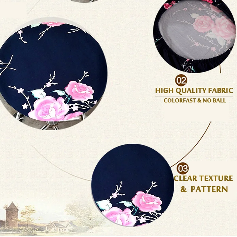 Meijuner Floral Printed Chair Cover Round Bar Stool Case Spandex Removable Dustproof For Hotel | Дом и сад