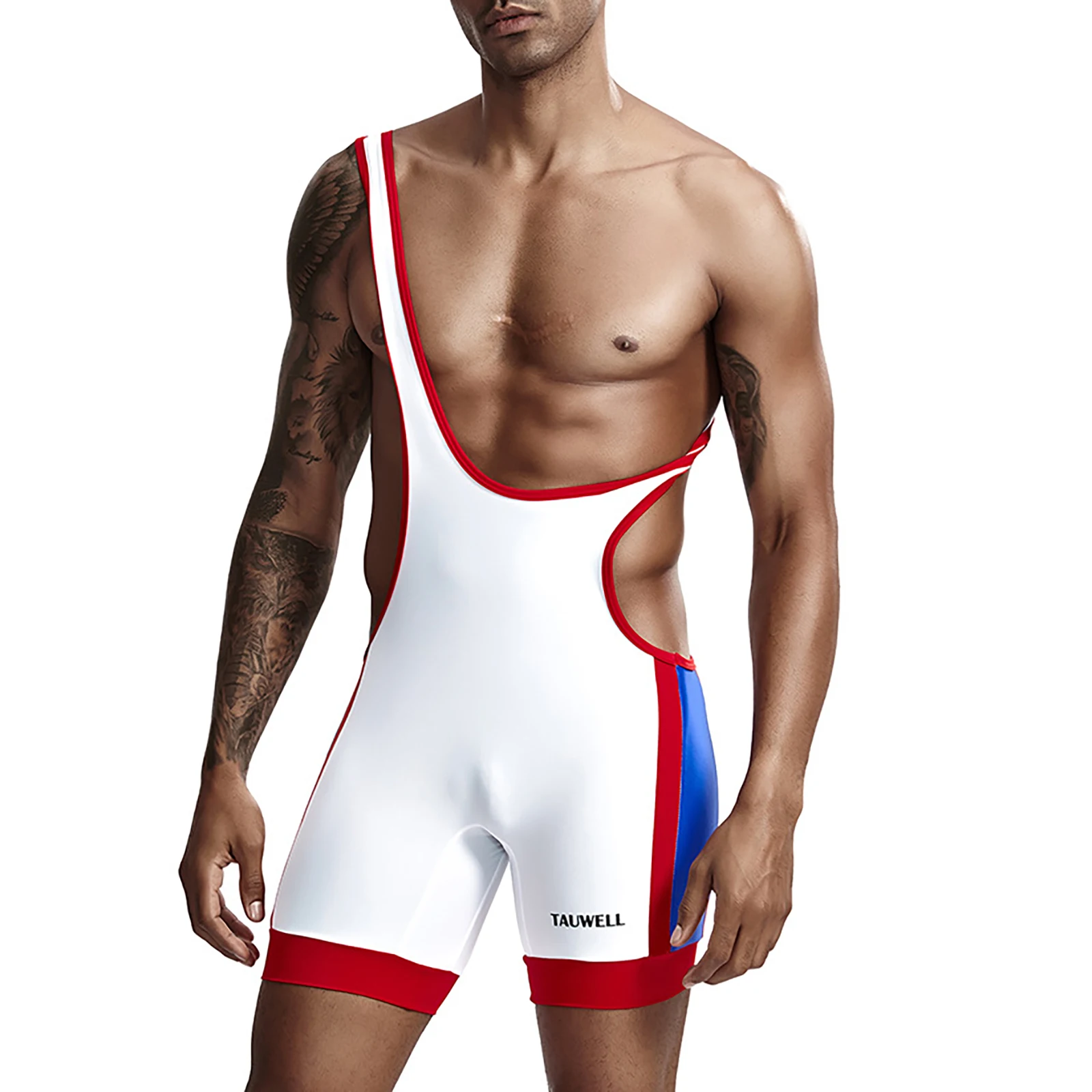 Mens Singlet Jumpsuit Undershirt Sports Wrestling Body Shaper Leotard Bodysuits Deep V Neck Sleeveless Underwear Plus Size