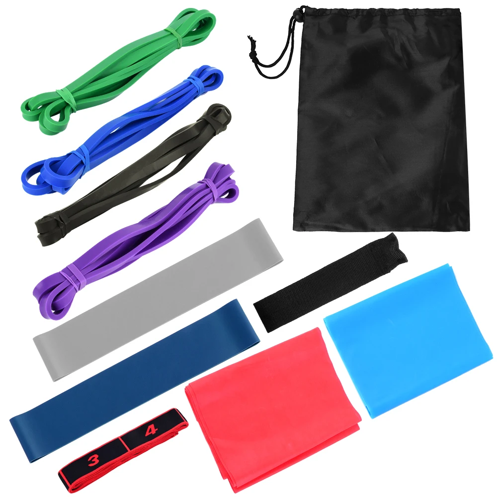 

11pcs Fintess Resistance Bands Set Workout Exercise Loop Bands Yoga Stretch Strap with Carry Bag for Home Gym Resistance Bands