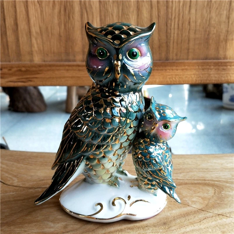 Фарфоровая миниатюрная Сова из позолоченной керамики Nighthawk фигурка малыша