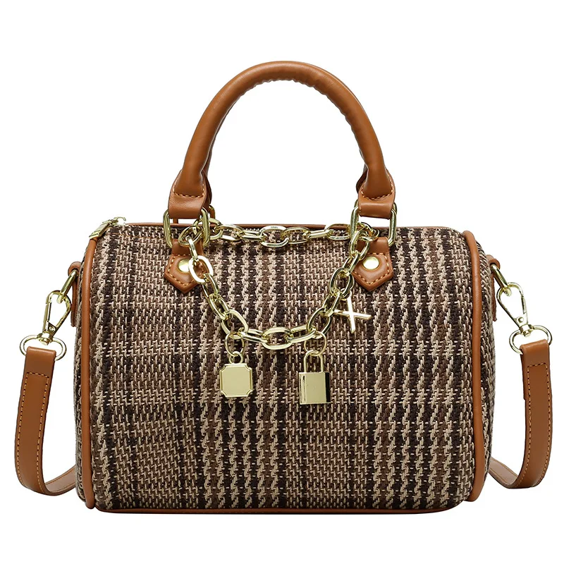 

Women's Bag 2020 New Texture Pillow Bag Female Fashion Plaid Shoulder Underarm Bag