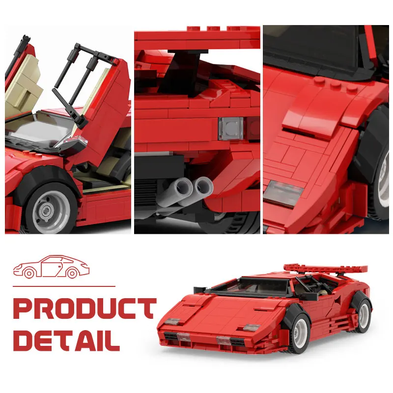 Высокотехнологичный супергоночный автомобиль MOC красный черный гоночный горный
