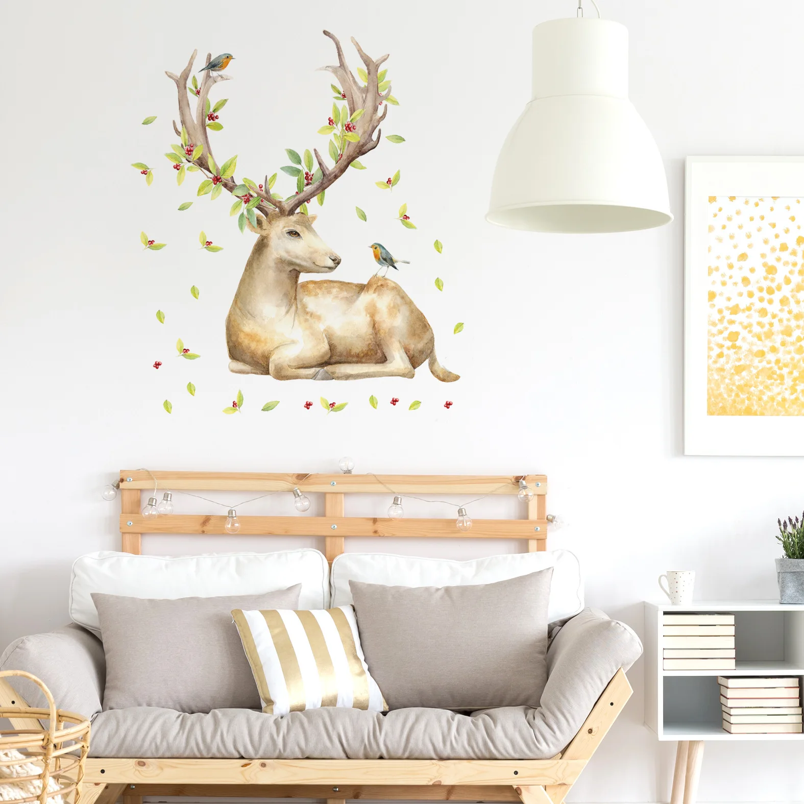 Красивые наклейки на стену лось роспись искусство домашний декор новейшие