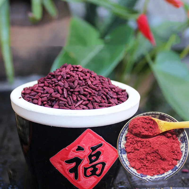Polvo de arroz de fermentaci&oacute;n, alimentos naturales de 500g, ingredientes para hornear, pastel de terciopelo rojo, arroz de fermentaci&oacute;n roja-1
