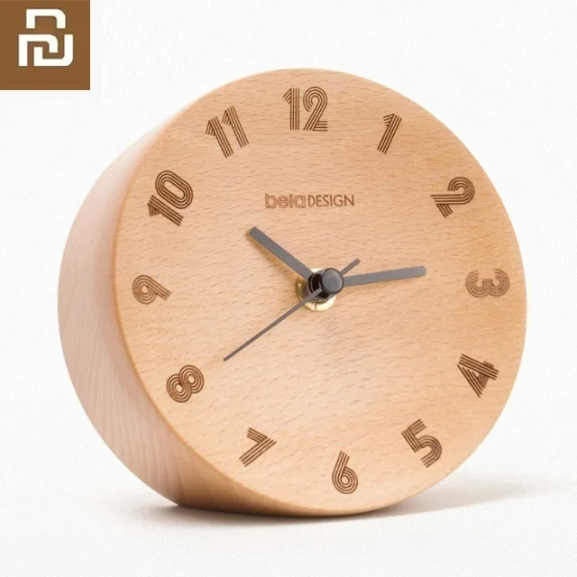

Youpin Nordic Minimalist Decoration Small Pendulum Clock Wood Mute Sweeping Home office Alarm Clock