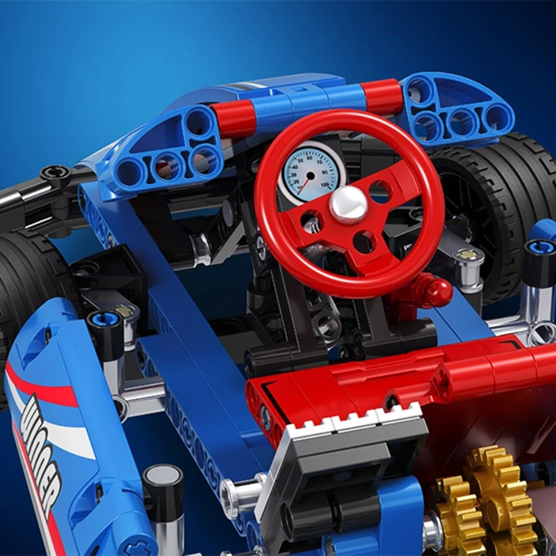 

High-drilled Karting Assembly Parts Kit, Creative Vehicle Building Karting Particles for 7+ Kids