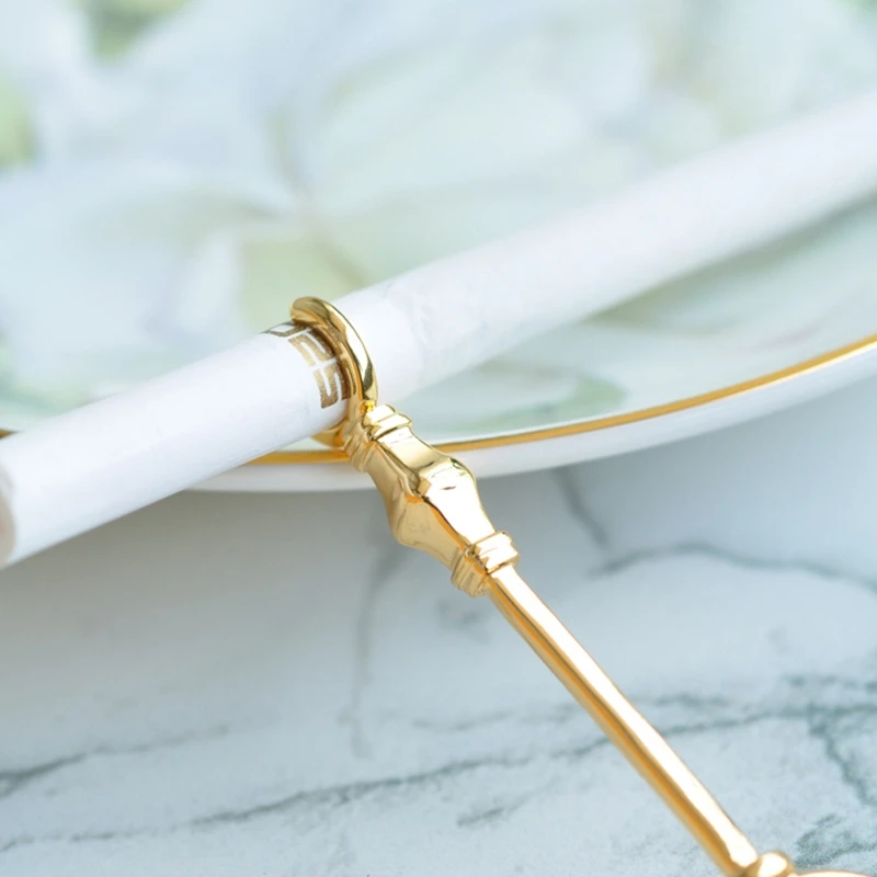 2x женское элегантное ретро кольцо для курения нефритовое с полкой