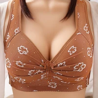 high quality lingerie fashion printed floral bra for female comfort without steel ring underwear women sexy push up underwear