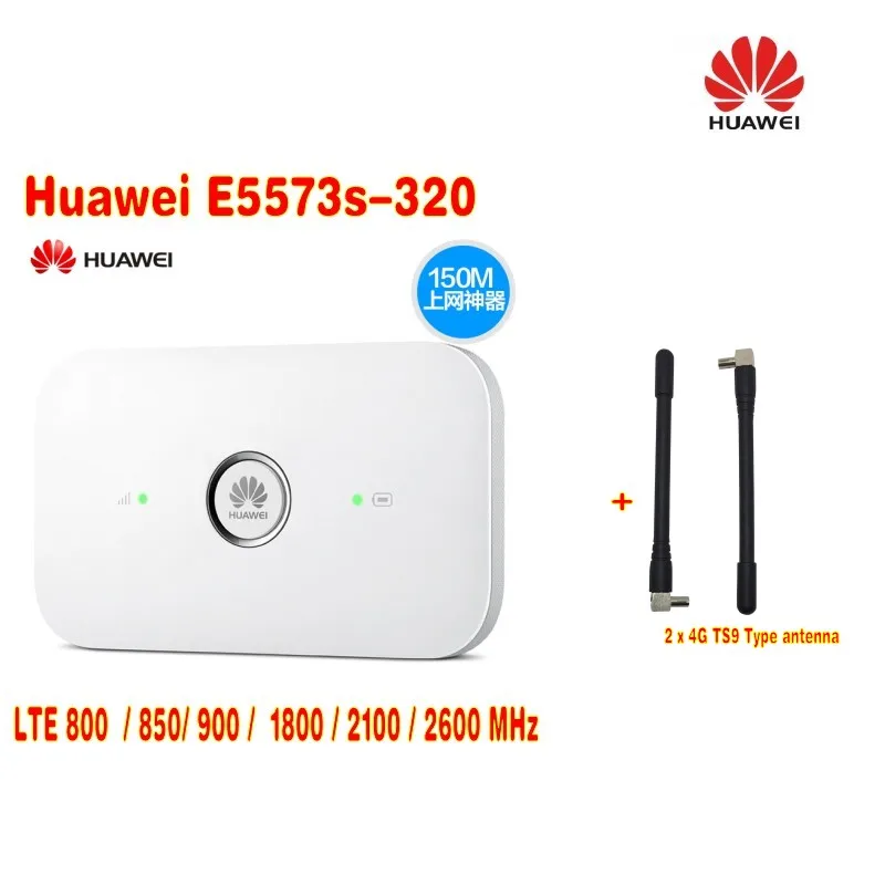 Unlocked Huawei E5573 Series E5573s-320 Cat4 150mbps Wireless Mobile Router Portable WiFi Hotspot Support B1/B3/B7/B28/B40