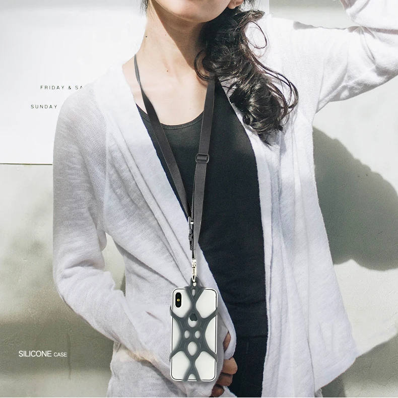 Универсальный силиконовый чехол-держатель для телефона чехол шейный ремешок