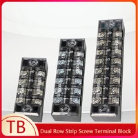dual row strip screw terminal block fixed wiring board wire connector tb 1503tb 1504 15a tb 2503tb2504 25a
