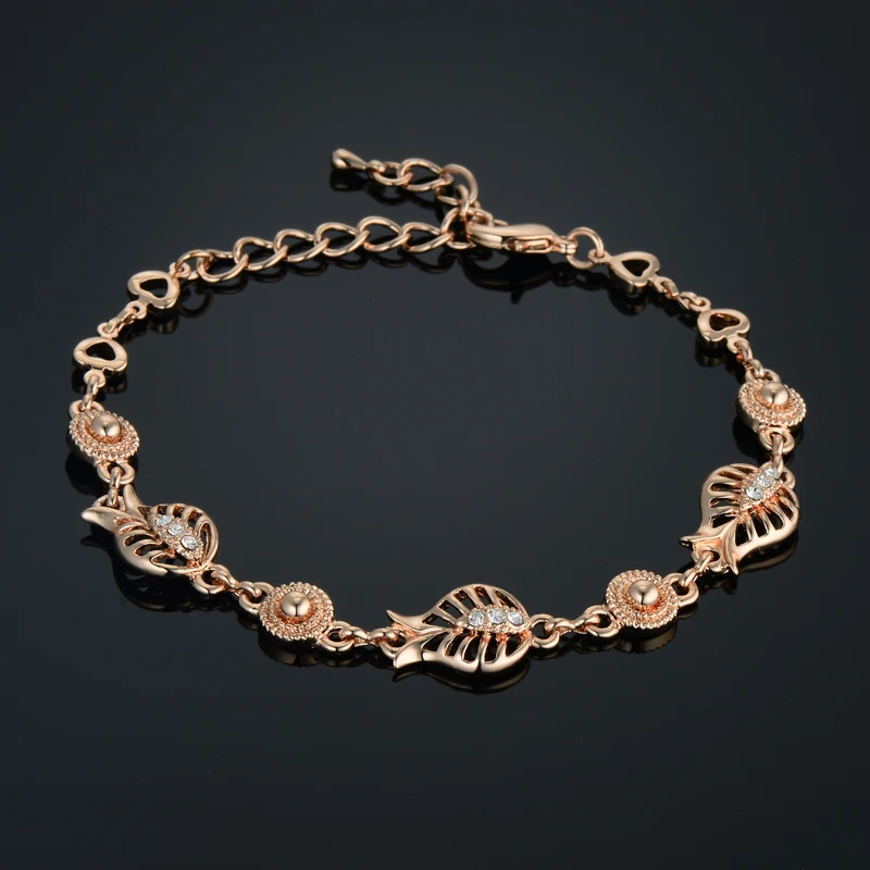 Красивый браслет для женщин Золотой австрийский хрусталь CZ Модный