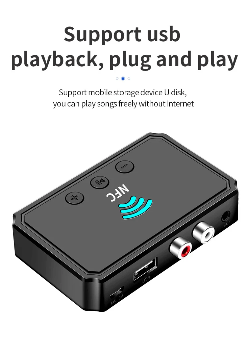 Bluetooth-приемник 5 0 FM-передатчик стерео AUX разъем 3 мм RCA оптический беспроводной