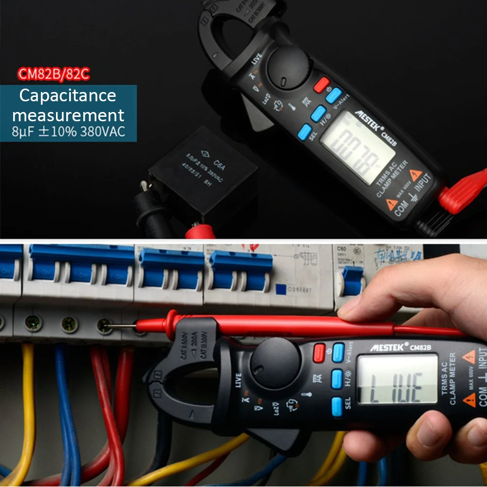 MESTEK CM82C Мини цифровой токоизмерительный прибор тестер мультиметр клещи AC DC сопротивление напряжения измерительные инструменты