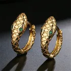 TOBILO Модные Зеленые циркониевые серьги в форме змеи корейские маленькие серьги-кольца в форме змеи для женщин ювелирные изделия для вечерние в подарок