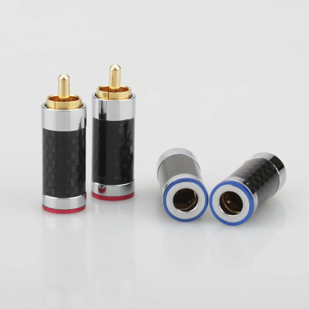 4 шт. Audiocrast R008 высококачественный разъем RCA из углеродного волокна позолоченный