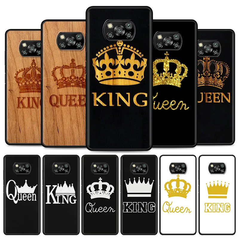 Мягкий чехол для телефона Xiaomi Mi Poco X3 NFC M3 Pro F3 GT F1 Redmi Note 8 9 10 8T 9T 9S King Queen Crown - купить по